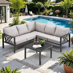 Ensemble de meubles d'extérieur durables pour patio jardin avec coussins confortables et matériaux résistants aux intempéries de conception moderne - Product Image 5