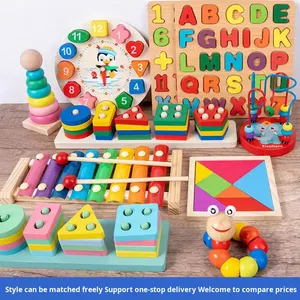 Brinquedo Educacional de Madeira para Crianças: Torre de Percussão de Oito Notas com Cordas, Formato de Quatro Colunas, Arco-Íris, e Minhoca Torcida, para 4-6 Anos - Product Image 2