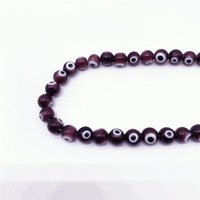 Accessoires de perles de verre de mauvais œil multicolores de forme ronde populaires pour la fabrication de bijoux