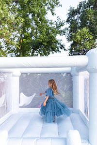 Château gonflable bleu pastel violet pour fête, château gonflable pour tout-petits, château gonflable pour sauter, château gonflable pour tout-petits, intérieur extérieur - Product Image 4