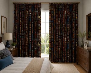 Cultural African Tribal Inspired <b>Curtain</b> Velvet Or Blackout Art Nouveau Window Panel Luxury Printed Drapes <b>for</b> Living Room - Product Image 3
