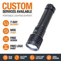 Lampe torche LED laser blanche rechargeable et zoomable avec lumière latérale COB, lampe tactique portable EDC, lumière d'avertissement arrière pour le camping