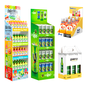 Tùy chỉnh bán lẻ cho Pop tông hiển thị đứng có thể tái chế khuyến mại POS giấy hiển thị giá cho đồ ăn nhẹ Đồ uống Rượu kệ - Product Image 1