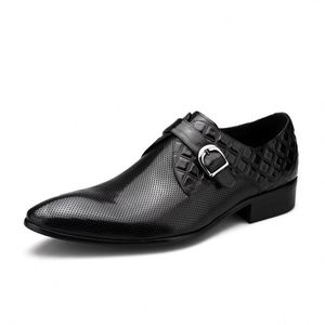 Nouvelles Chaussures en Cuir Semi-Ouvertes pour Hommes, Style Tendance avec Fermeture Auto-agrippante, Respirantes, Toutes Saisons, Bout Pointu, Confort Optimal - Product Image 1