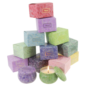 Logotipo de luxo do casamento da cera de soja do aroma natural velas perfumadas para o conjunto de presente e festa - Product Image 3