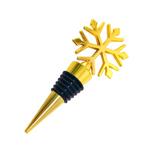 Gold Snowflake Wine Bottle <b>Stopper</b> Zinc Alloy Aluminum Alloy Conical Design For Red Wine Spirits Accessories - Product Image 1