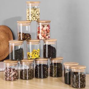 12件200毫升玻璃储物罐套装，带密闭竹盖手工手工溴酸玻璃食品容器，带竹盖 - Product Image 6