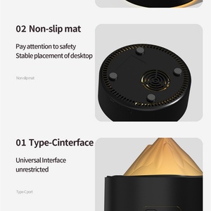 Diffuseur d'arômes électrique 2026, 100 ml, design méduse et volcan de lave en plastique, sans eau, pour usage hôtelier avec lumière LED, Type-C - Product Image 6
