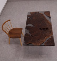 Table basse en bois massif de noyer américain, finition huilée, design moderne, extensible, réglable et convertible