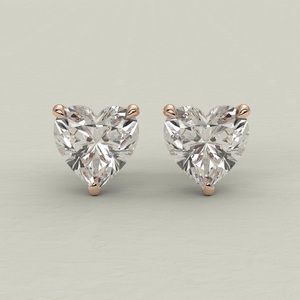 <b>Heart</b> Cut Lab Grown Diamond Stud <b>Earrings</b> IGI Certified VVS Clarity 14K Solid White Gold Party Trendy Romantic Fine Jewelry for - Product Image 3