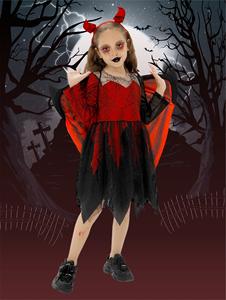 Recién llegado, disfraz de pequeño Diablo, vestido de Demonio Rojo para niñas con diadema de cuerno, Kit de tridente de alas para niños, vestido de fiesta de Halloween - Product Image 6
