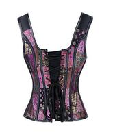 Corset bustier en cuir tressé grande taille pour femme, dos nu avec fermeture éclair, broderie, compression élevée, sans couture, maintien moyen