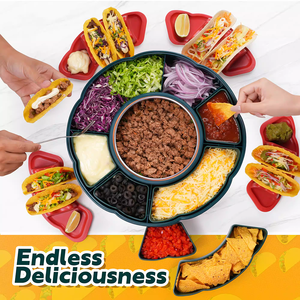 Nouvel Arrivage Kit Taco Tuestday : Support <span class=keywords><strong>à</strong></span> Tacos, Ensemble de <span class=keywords><strong>Fondue</strong></span>, Assiette BBQ avec Fonction Fondoir <span class=keywords><strong>à</strong></span> Chocolat, Plateau <span class=keywords><strong>à</strong></span> Fruits Rotatif Démontable pour Fêtes - Product Image 4