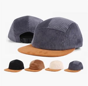 Retro Style Corduroy Baseball Cap Block <b>Flat</b> Brim Casual Streetwear <b>Hat</b> - Product Image 5