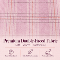Manteau d'hiver de luxe à carreaux chevrons en tissu double face 67% laine mélangée, haute qualité, prix d'usine, en stock, le plus vendu