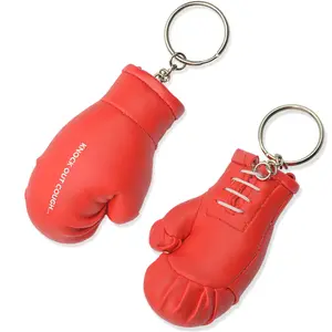 Wholesale Manufacturer Custom 3D Boxing Gloves Key Chains Novelty Keyrings Pvc Keyring Charms