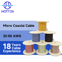 Kabel Koaksial Hotten OV6946 2 X LED 5C/3C/7C, Perakitan Kabel Mikro Koaksial, Konduktor Paduan Tembaga Berlapis Perak, Selubung PFA untuk Medis