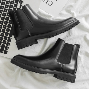 Botas de Tobillo para Mujer de Estilo Británico de Calidad Perfecta, Zapatos Casuales Negros para Hombre, Botas Chelsea - Product Image 4