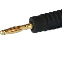 Connecteur mâle banane plaqué or en laiton de 2 mm avec isolateur noir et vis – Prix de gros