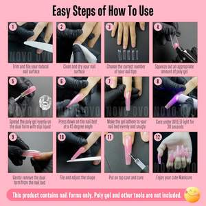 Formas Duales <span class=keywords><strong>para</strong></span> <span class=keywords><strong>Uñas</strong></span> NOVO OVO, Cuadradas Cónicas (Modeladas), Línea Guía <span class=keywords><strong>para</strong></span> Extensión Acrílica, XL XXL, Reutilizables, Cobertura Completa, Estilo Francés - Product Image 6