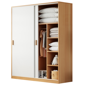 Tủ quần áo gỗ hiện đại có cửa trượt, kệ để đồ, bán buôn cho phòng ngủ - Product Image 1