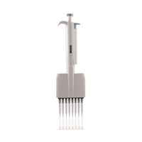 Pipette numérique à volume réglable, pistolet à huit canaux en plastique pour liquides, avec embouts manuels pour usage en laboratoire, fabriqué en Chine
