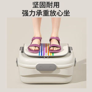 Chaise haute avec ceinture de sécurité 3 points pour bébés de 0 à 12 mois, design pliable, portable et multifonctionnel en plastique - Product Image 5