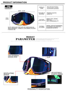 بيع بالجملة Jiepolly UV400 دراجة نارية دراجة نارية ترابية Pc عدسة مخصصة نظارة شمسية نظارات موتو نظارات - Product Image 3