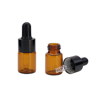 Botol Tetes Kaca Mini Amber Clear 2ml 3ml 5ml Botol Sampel Minyak Esensial Botol Serum Minyak Rambut Kaca untuk Perjalanan