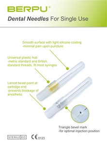 Berpu เข็มฉีดยาทันตกรรม27g 0.4x30mm เข็มฉีดยาทันตกรรมแบบใช้แล้วทิ้งผลิตภัณฑ์ใหม่ - Product Image 4