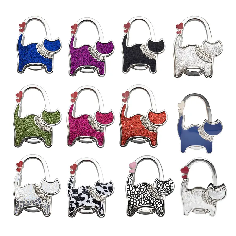 Cat style Metal Bag Table Hanger Holder Portable Tiny Hooks Handbag Hook Purse Tote