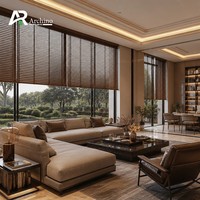 Persianas Venecianas Inteligentes Motorizadas de Aluminio con Aspecto de Madera de 50 mm para Ventanas de Piso a Techo de Villas con Control Zigbee