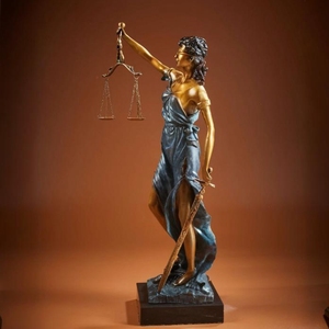 Statua moderna in bronzo per interni famosa statua della dea della giustizia in metallo artigianato scultura - Product Image 1