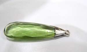 Colgante de Cuarzo en Forma de Pera con Baño de Plata de Ley y Aro Sencillo, Joyería Fina para Mujer en Oferta - Product Image 5