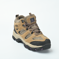Chaussures de randonnée imperméables en cuir véritable pour hommes, à lacets, en toile et fourrure, pour l'escalade
