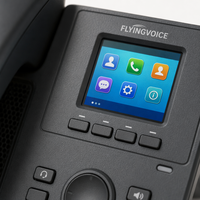 Téléphone IP Gigabit Flyingvoice P11G, 2 comptes SIP, PoE/Solaire, écran LCD couleur 2,4 pouces, double ports 10/100/1000M, 2000 contacts pour PME