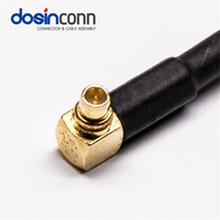 Konektor SMA Female 2 Lubang Flens ke Konektor MMCX Plug Male Bersudut dengan Kabel Koaksial RF RG178 RG316, Steker Listrik Male Female
