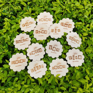 Tarjetas <span class=keywords><strong>de</strong></span> memoria mensuales para bebé, discos grabados <span class=keywords><strong>de</strong></span> madera reversibles con <span class=keywords><strong>semanas</strong></span>, meses <span class=keywords><strong>de</strong></span> vacaciones - Product Image 1