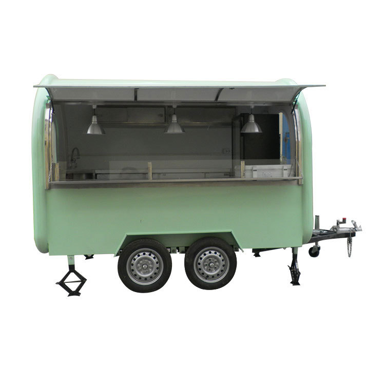 Poussée à la main type frit rue chariots de restauration rapide alimentaire camion remorque conteneur