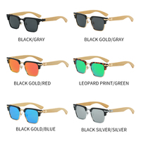 Nouvelles lunettes de soleil de sport de plein air polarisées UV 400 à monture carrée rétro haut de gamme avec branches en bambou, vente en gros 2026