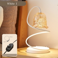 Lampe chauffe-bougie électrique esthétique avec base en bois moderne, brûleur de cire sans flamme sûr pour la décoration intérieure
