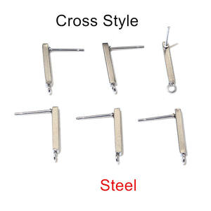 Aretes <span class=keywords><strong>Caseros</strong></span> en Forma de T de Acero Inoxidable con Anillos Colgantes, Accesorios para Hacer Colgantes DIY - Product Image 6