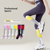 Chaussettes de compression respirantes en nylon pour jeunes, sport, fitness, cyclisme, longues, pour femmes, niveau de compression élevé