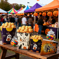 Boîtes et seaux à popcorn d'Halloween en forme d'avion – Emballage jetable écologique pour collations et friandises de fête