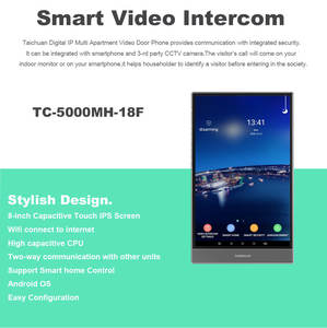 تصميم جديد 8 بوصة شاشة تعمل باللمس IP شقة بناء الفيديو الداخلي مع نظام أندرويد 10 - Product Image 6