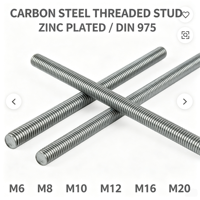 DIN975 Zinc Plated/Black Finish Carbon Steel Threaded Rod Fully Threaded Stud M6-M20 General Construction Fastener