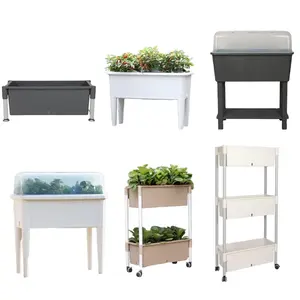New Design Plastic Balcony Garden Flower Planter Box Elevated Vegetable Box Stand 1-5 Tier Raised Garden Bed ZP-30-2