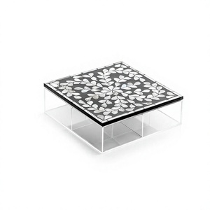 Fabulous design acrylic <b>sweets</b> <b>box</b> with mop lid bestest quality square shape chocolates <b>box</b> at best price - Product Image 1