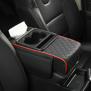 Wholesale <b>Car</b> <b>Armrest</b> Pillow on Center Console With Storage Bag Leather Hand Rest Support Cushion Tissue Box - Product Image 3