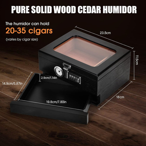 Vente en gros de boîtes de rangement pour cigares en bois faites à la main avec logo personnalisé boîtes à cigares en bois à lacets modèle d'armoire fabricant direct - Product Image 4